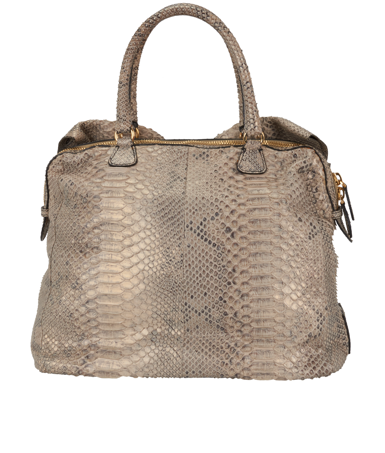 Bow-Detail Tote, &pound;350, Handbags, Beige/Grey, Leather/Python, Back view